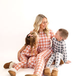Coral Gingham | Mommy Pajamas | Milk & Baby