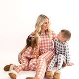 Coral Gingham | Mommy Pajamas | Milk & Baby