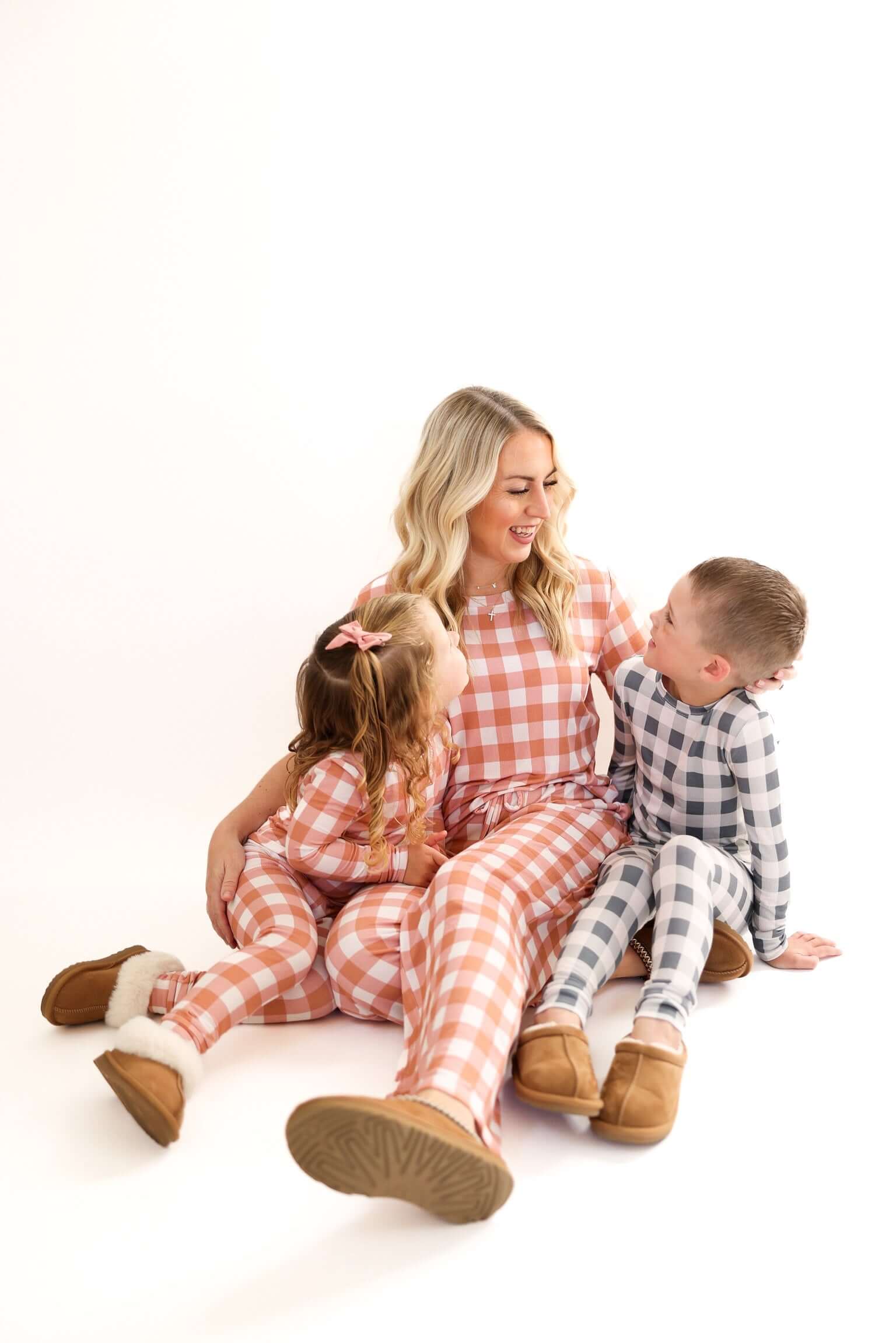 Coral Gingham | Mommy Pajamas | Milk & Baby