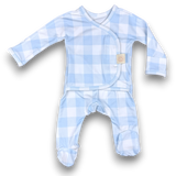 Heart2Heart Skin-to-Skin Onesie Dusty Blue Buffalo Check
