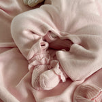 Powder Pink | Classic Ruffle Booties | Milk & Baby