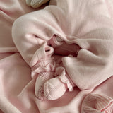 Powder Pink | Classic Ruffle Booties | Milk & Baby