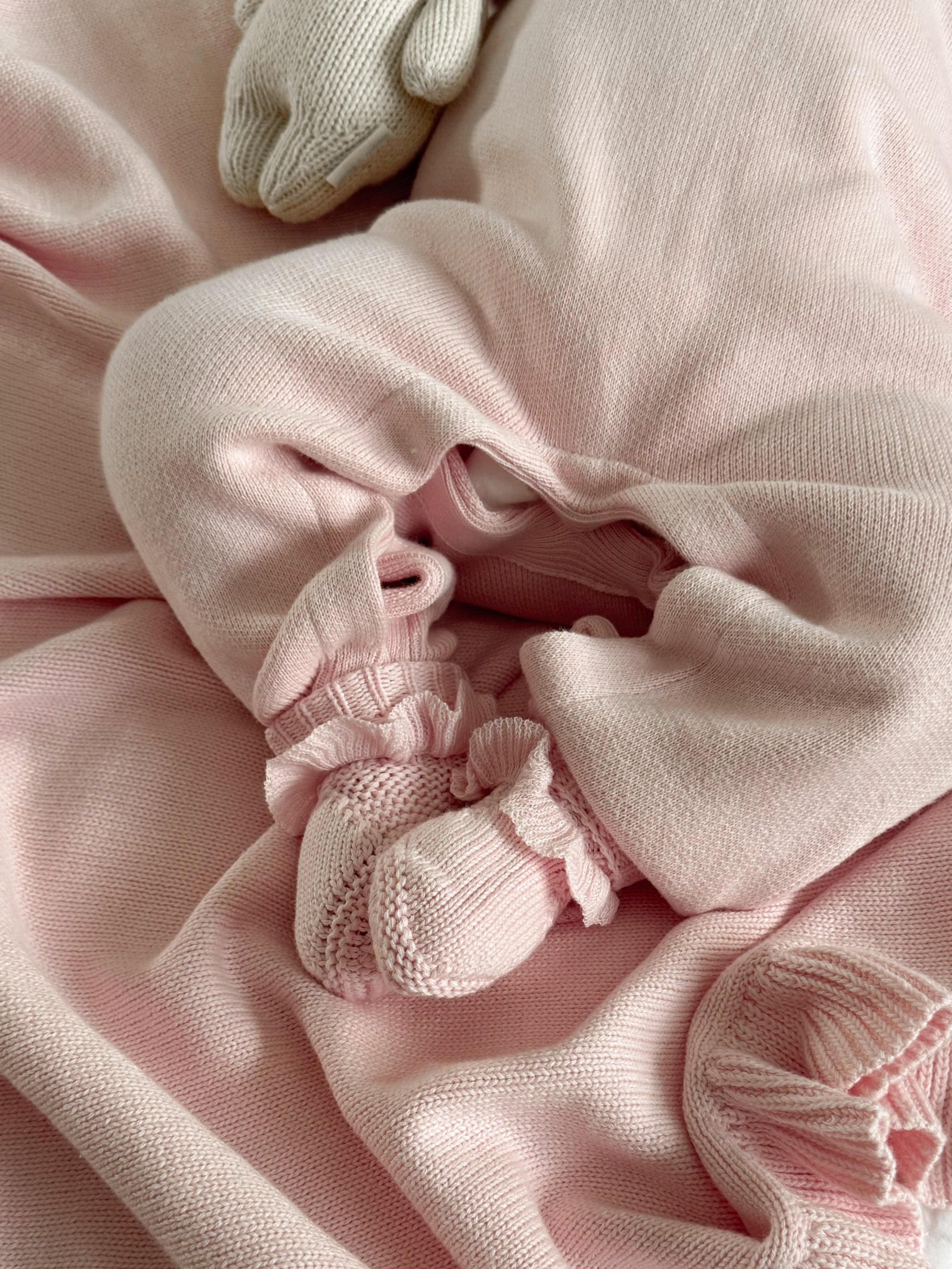 Powder Pink | Classic Ruffle Booties | Milk & Baby