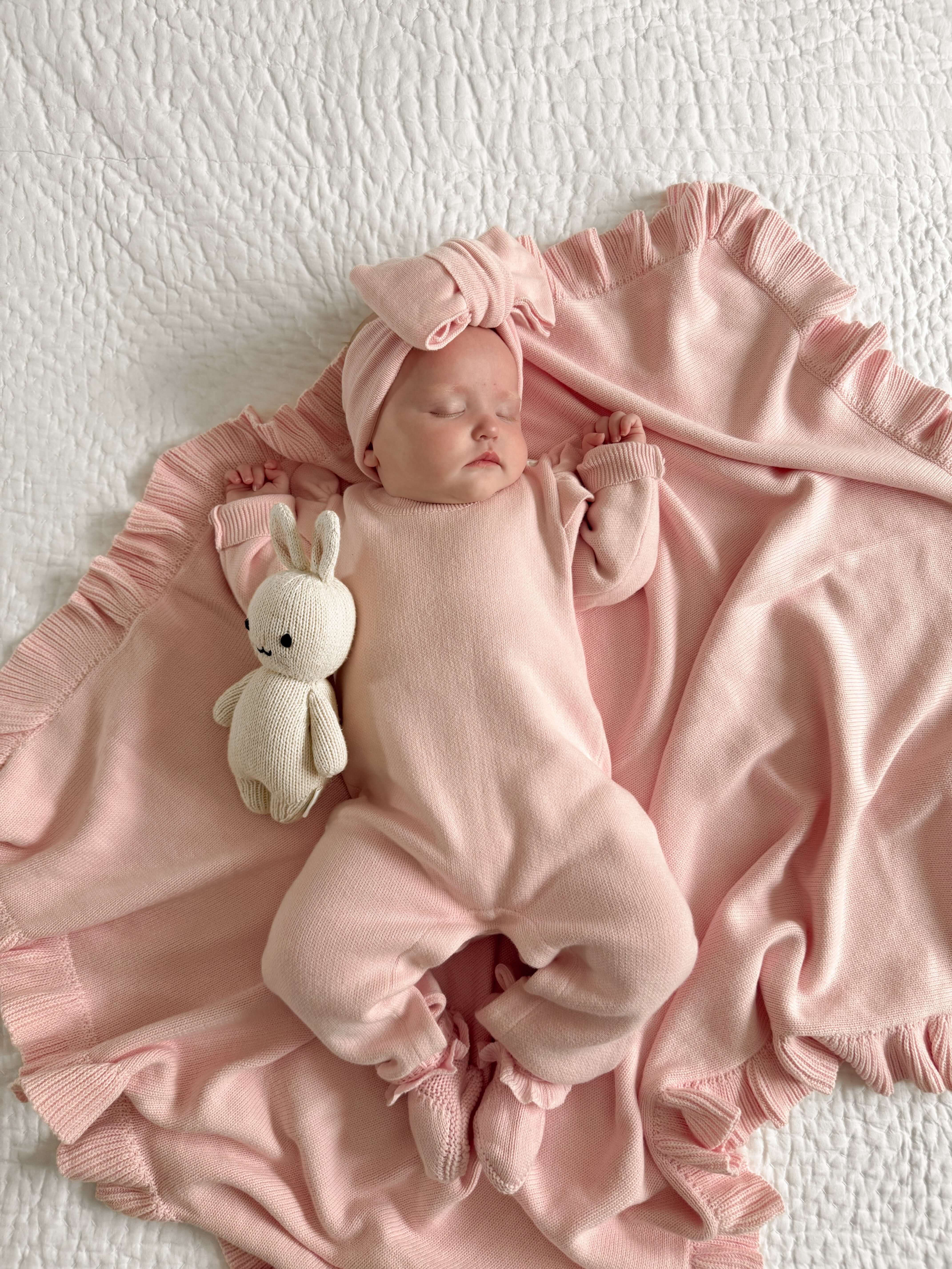 Powder Pink | Classic Ruffle Jumpsuit | Milk & Baby