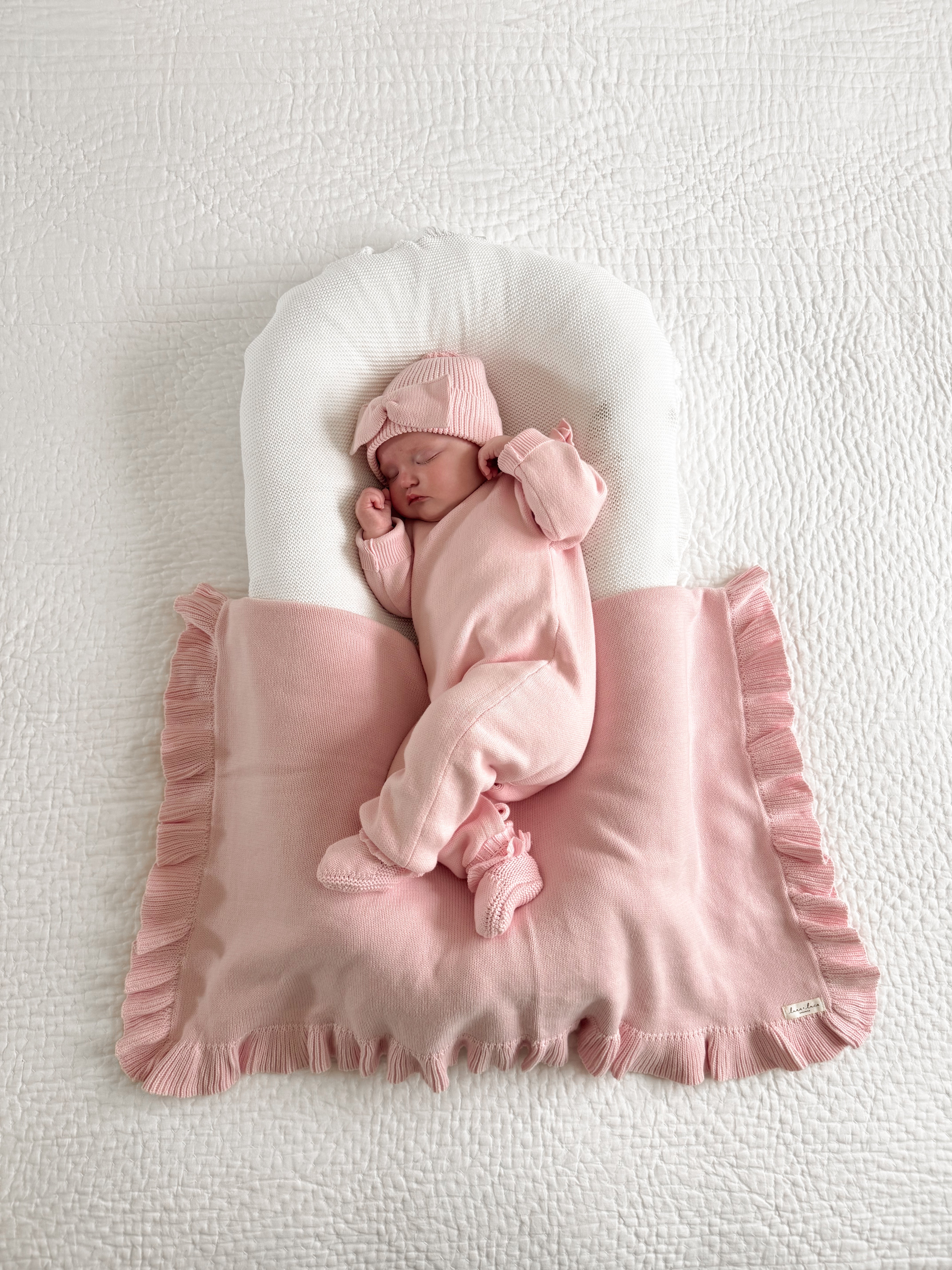 Powder Pink | Classic Ruffle Booties | Milk & Baby
