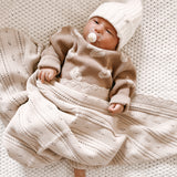Pointelle Baby Blanket - Beige | Milk & Baby