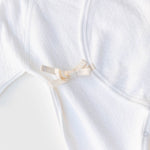 White Pointelle Baby Kimono Onesie | Milk & Baby