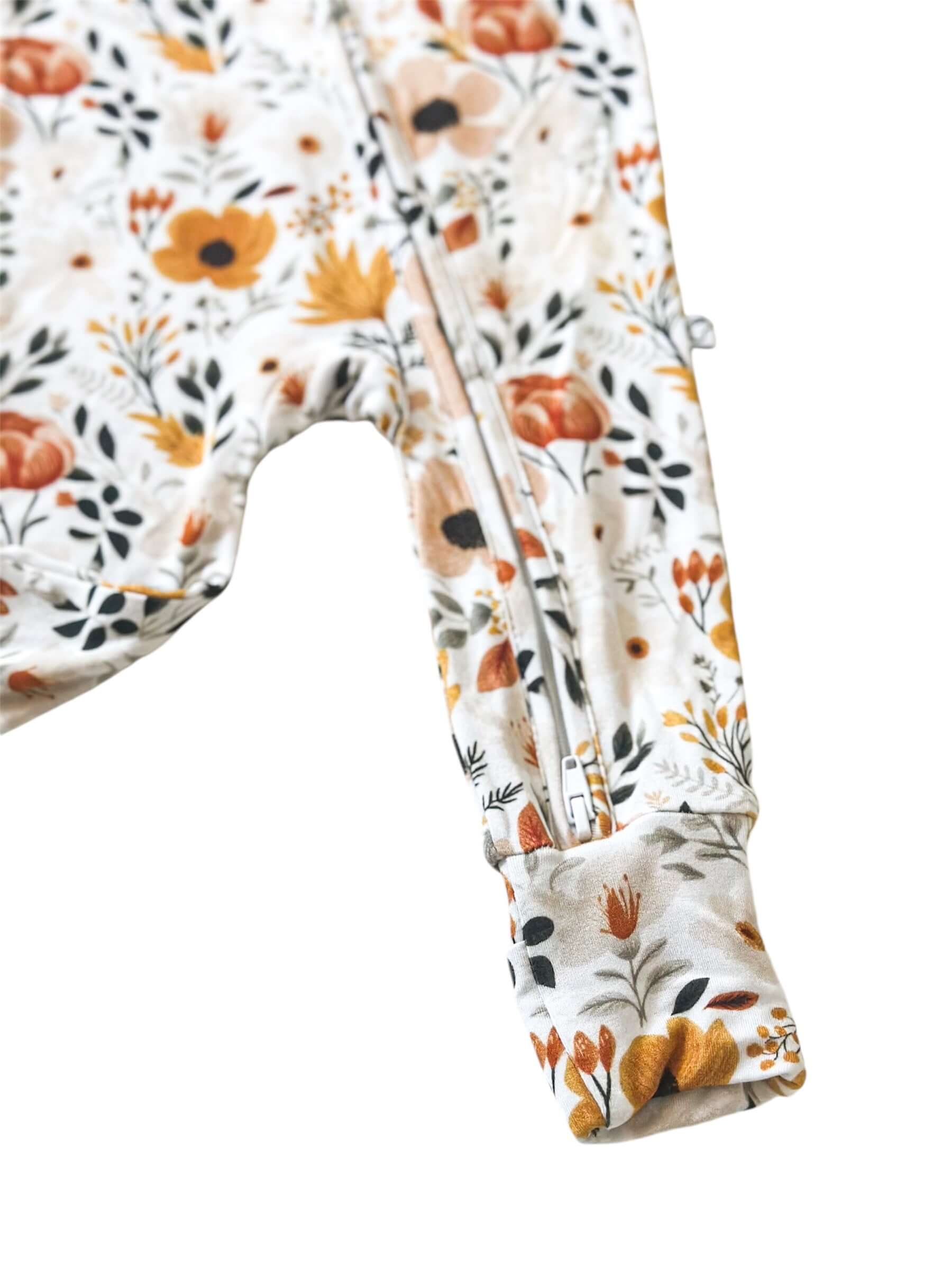 Floral | Bamboo Zip Romper | Milk & Baby