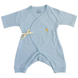 Soft Blue Pointelle Baby Kimono Onesie