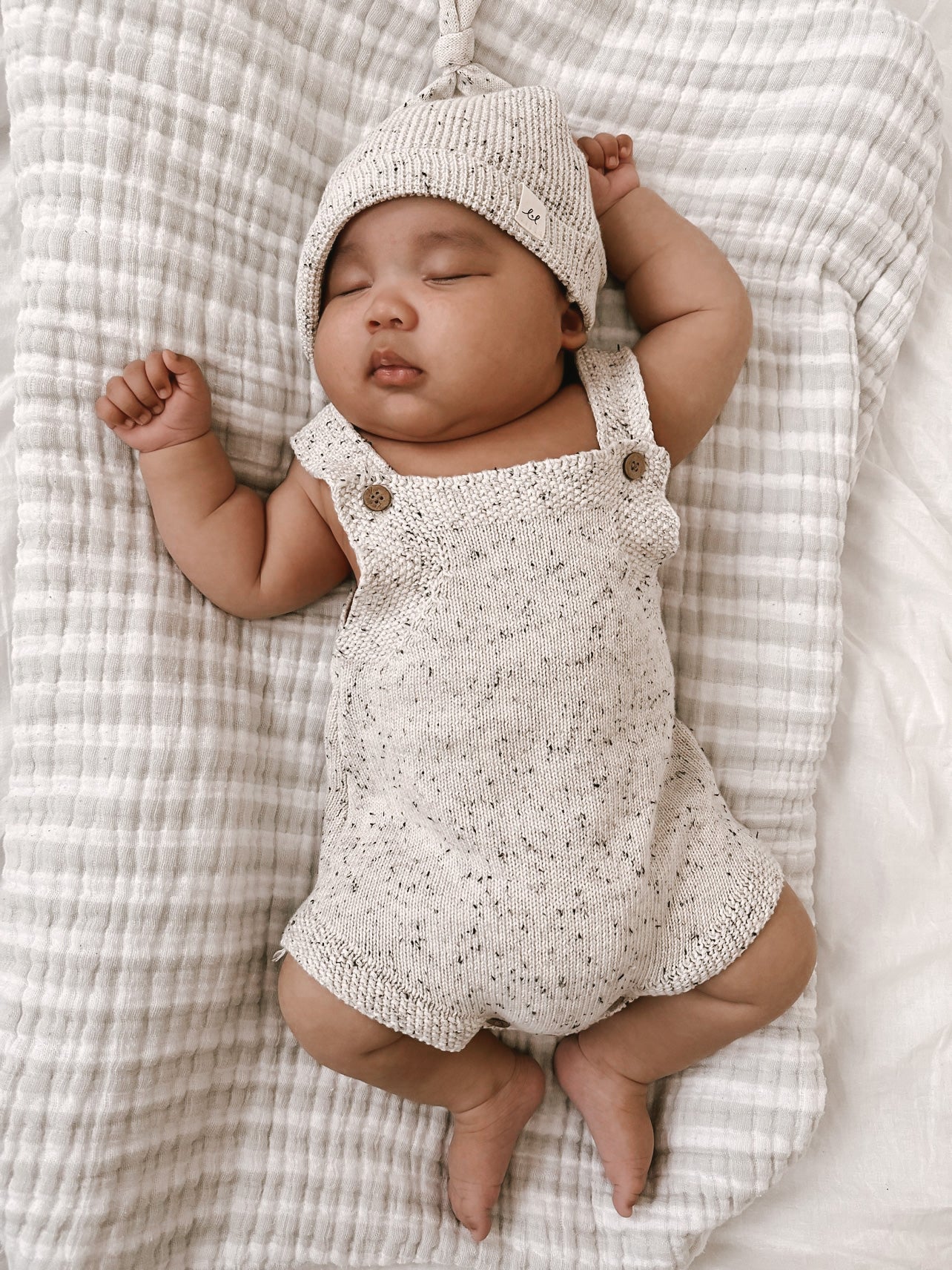 Luna + Luca Novelty Knit Romper - Black Speckle | Milk & Baby