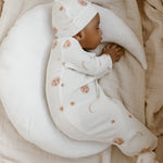 Luna + Luca Over the Moon Knotted Gown & Hat Milk & Baby