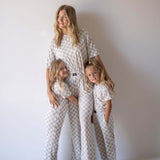 Checkerboard | Women's Boxy Tee Lounge Set | Milk & Baby