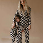 Black Checkerboard | Women's Bamboo Pajamas | Milk & Baby