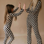 Black Checkerboard | Women's Bamboo Pajamas | Milk & Baby
