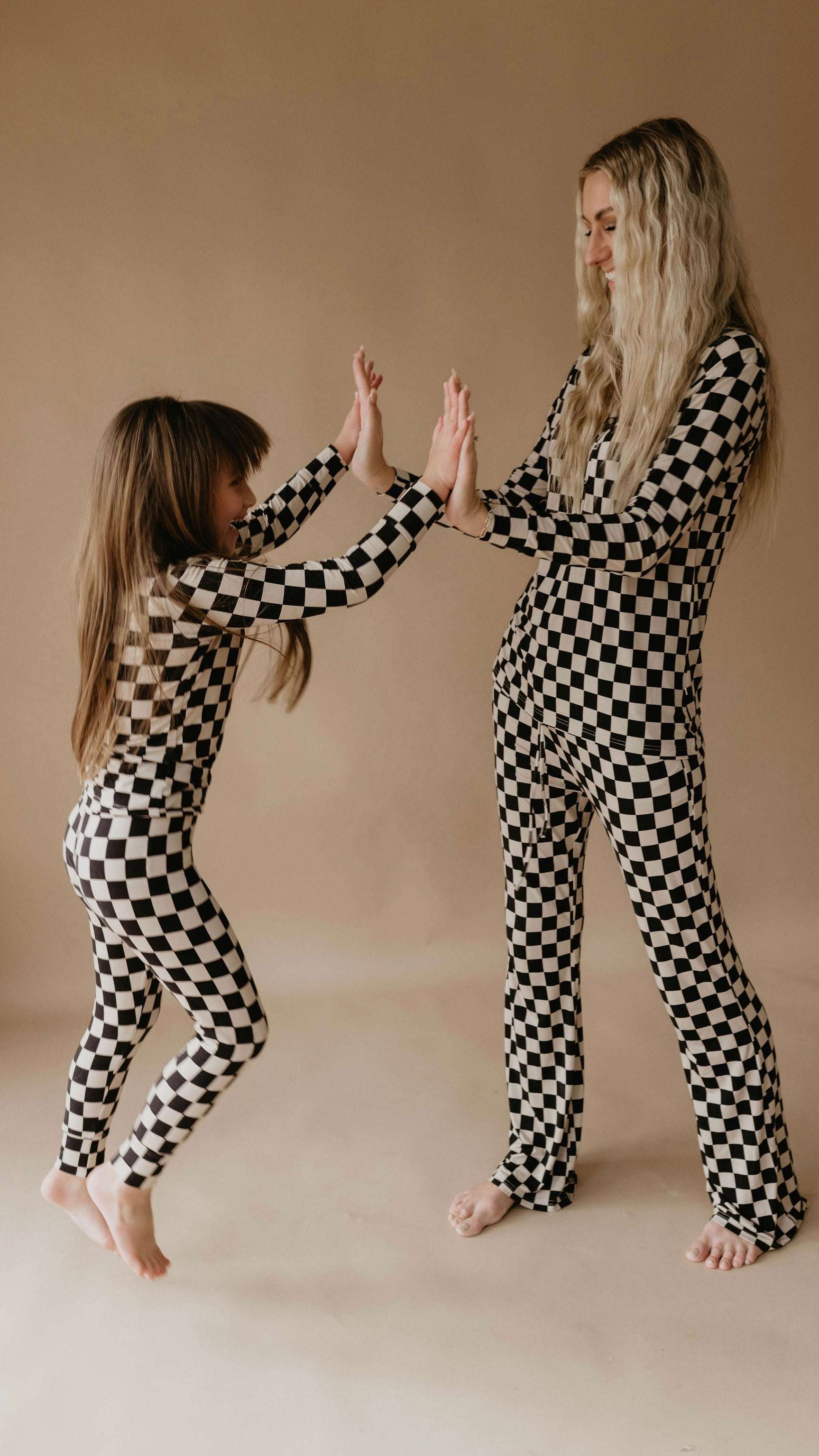 Black Checkerboard | Women's Bamboo Pajamas | Milk & Baby