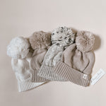 Luna + Luca Pom Beanie - White | Milk & Baby