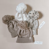 Luna + Luca Pom Beanie | White