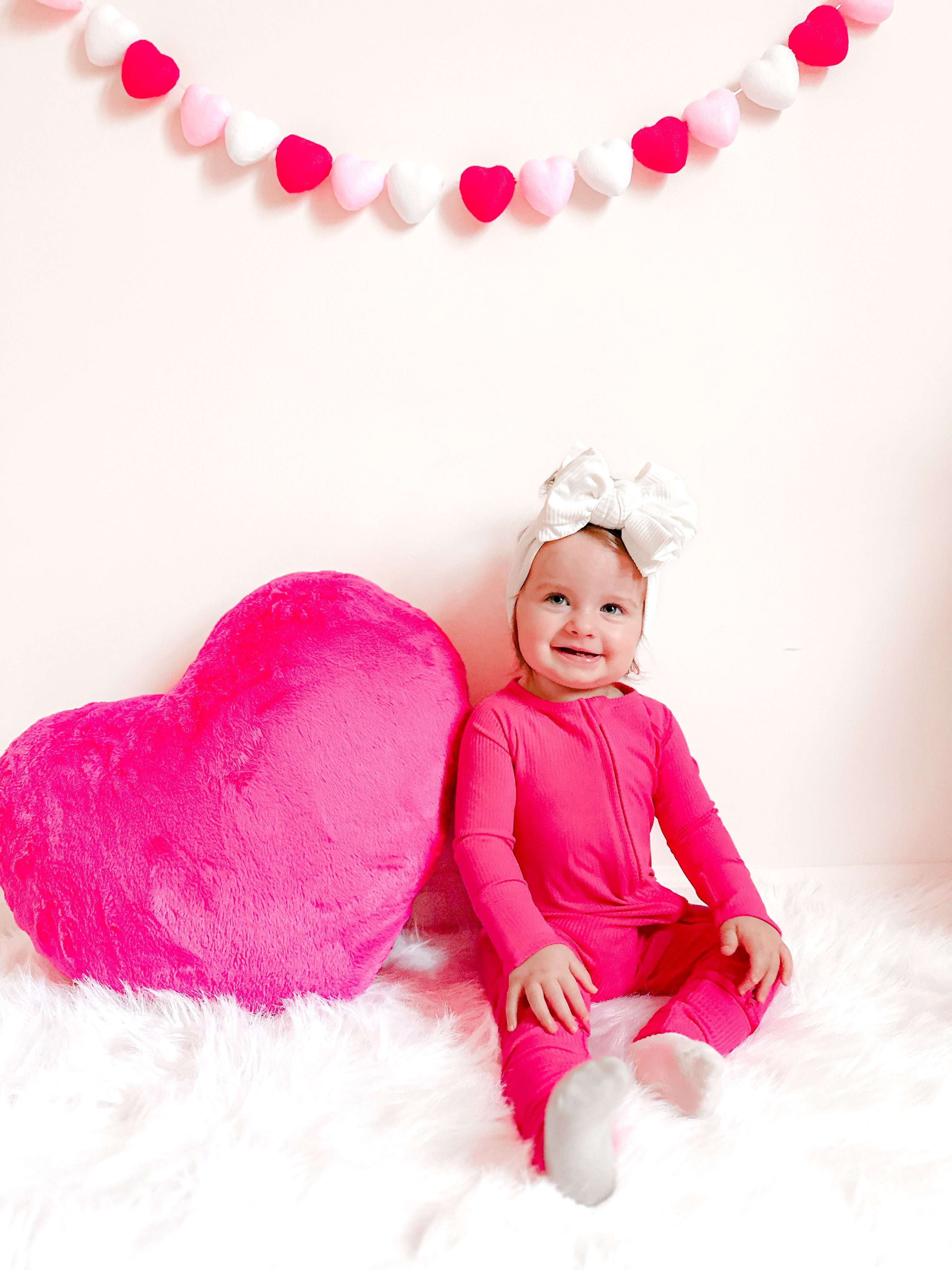 Hot Pink Rib Dream Baby Romper Milk & Baby