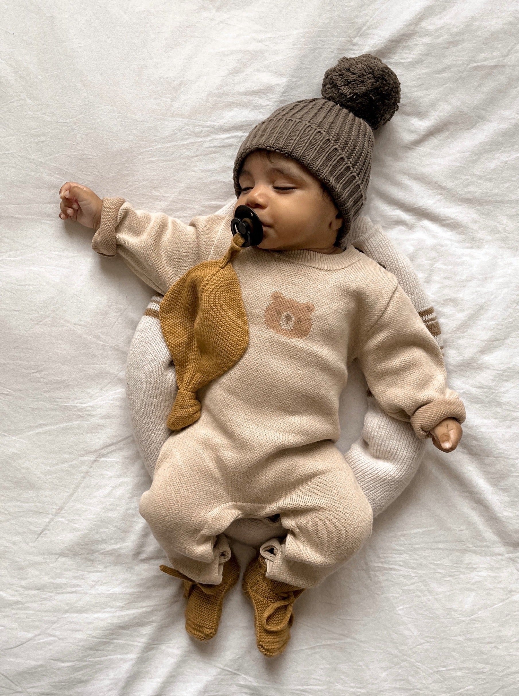 Luna + Luca Bear Jacquard Jumpsuit | Milk & Baby