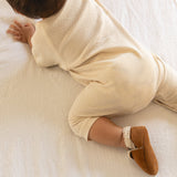 Ecru Pointelle Baby Kimono Onesie