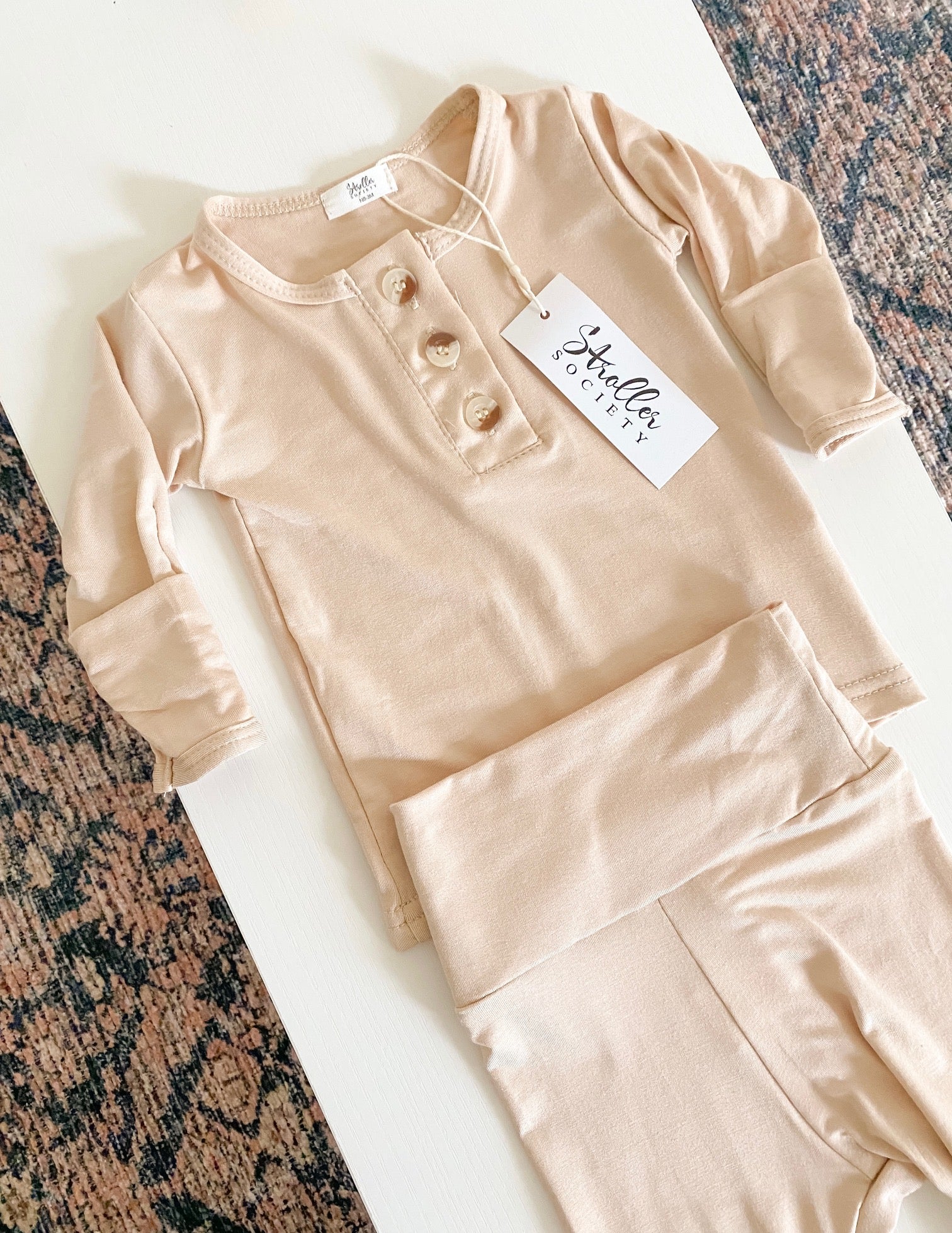 Riley Outfit and Hat Set | Sand | Milk & Baby