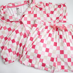 Dreamy Pink Checkers Women's Relaxed Flare Dream Set | Milk & Baby