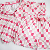 Dreamy Pink Checkers Women's Relaxed Flare Dream Set | Milk & Baby
