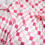 Dreamy Pink Checkers Women's Relaxed Flare Dream Set | Milk & Baby