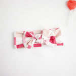 Dreamy Pink Checkers Dream Baby Bow Milk & Baby