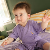 Lilac Pointelle Baby Kimono Onesie