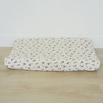 Cream Floral Muslin Changing Pad Cover | Milk & Baby