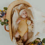 Yellow Bow Pointelle Tank Bodysuit | Milk & Baby