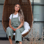 Frankie Denim Overalls in Sage | Milk & Baby