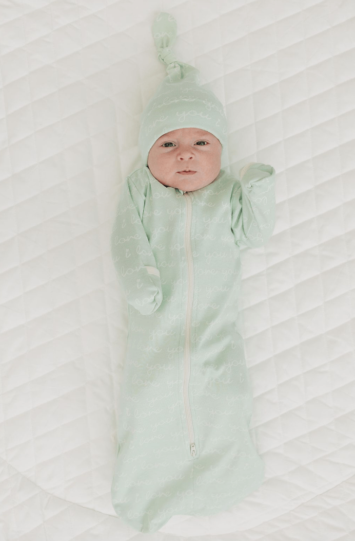 I Love You (Desert Green) | GOTS Certified Organic Cotton Hat | Milk & Baby