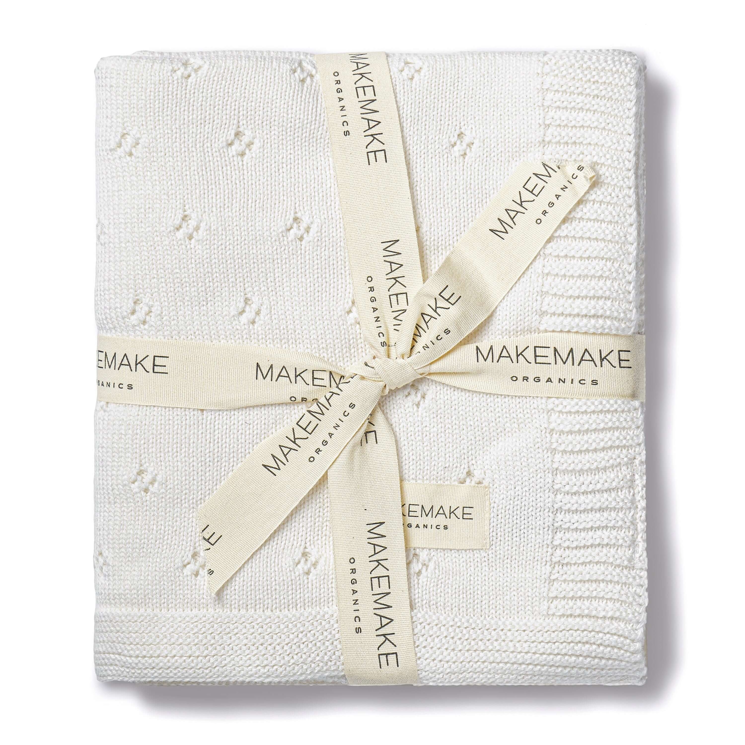 Ivory | Organic Cotton Pointelle Baby Blanket | Milk & Baby