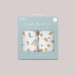Swaddle Blanket Set | Howdy Partner Blue | Milk & Baby