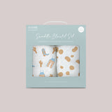Swaddle Blanket Set | Howdy Partner Blue | Milk & Baby