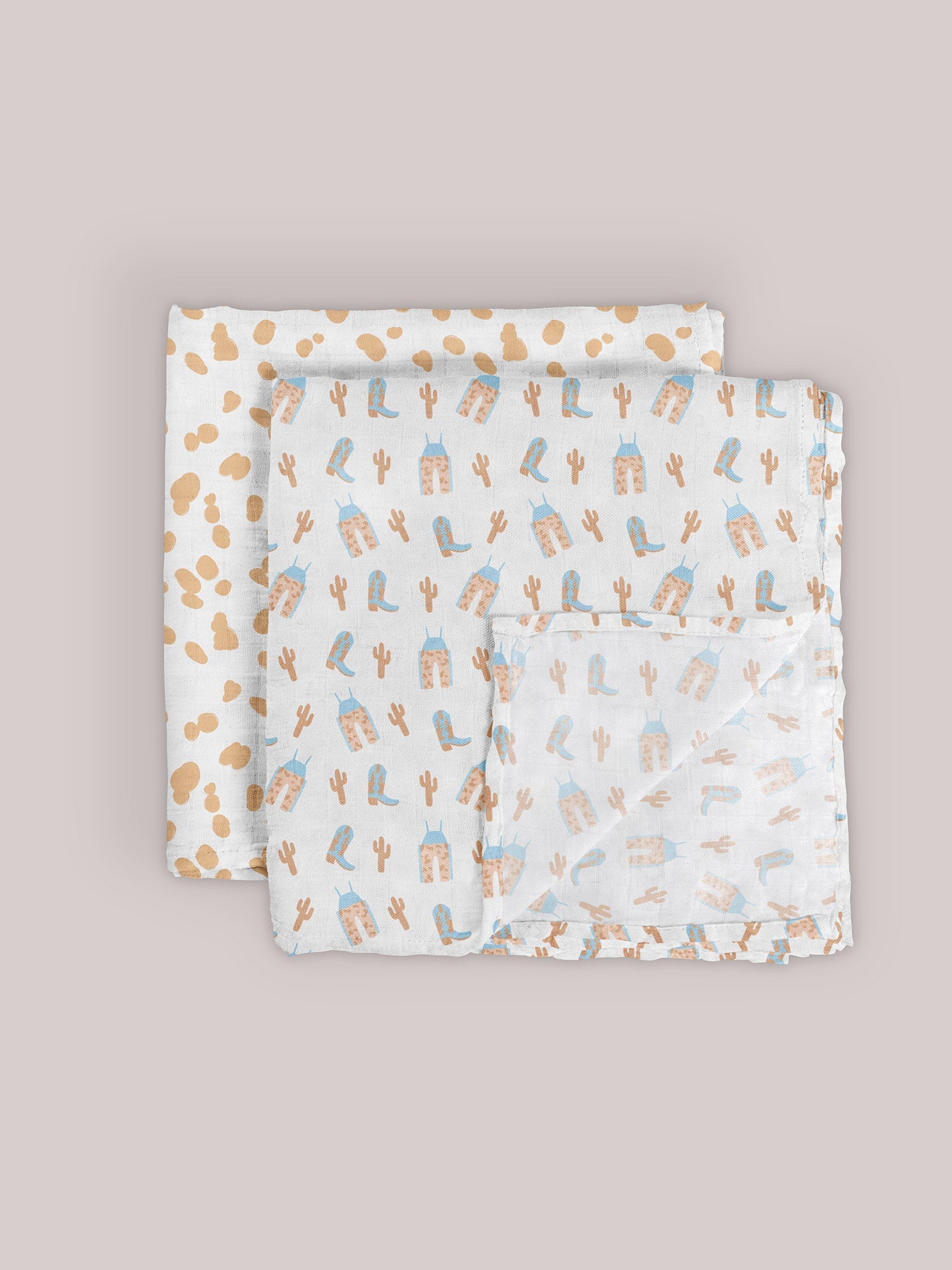 Swaddle Blanket Set | Howdy Partner Blue | Milk & Baby