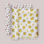 Little Miss Sunshine | 2-Pack Square Swaddle Blanket Set - | Milk & Baby