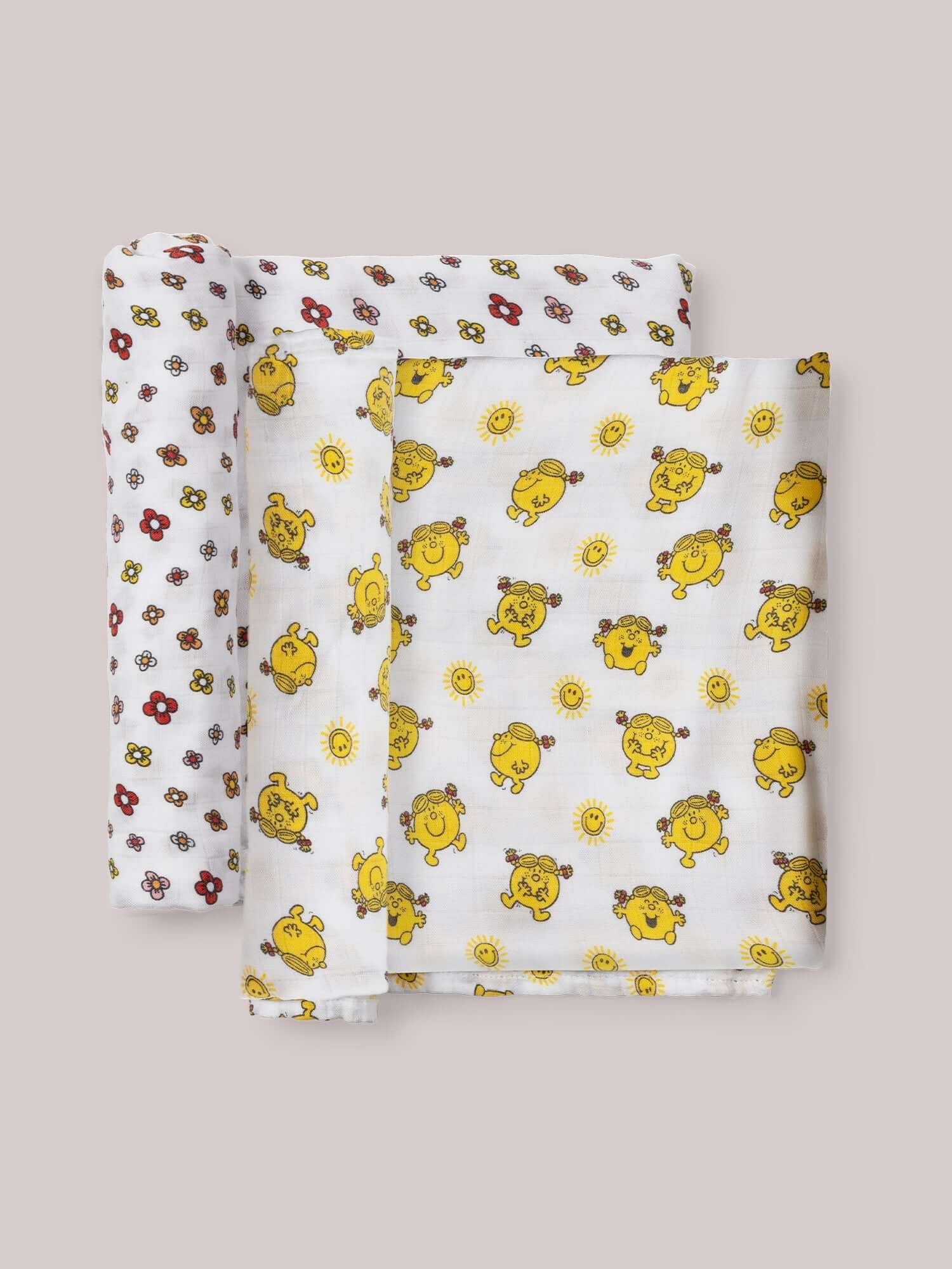 Little Miss Sunshine | 2-Pack Square Swaddle Blanket Set - | Milk & Baby