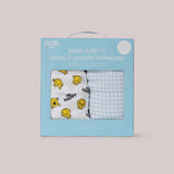 Mr. Happy | 2-Pack Square Swaddle Blanket Set | Milk & Baby
