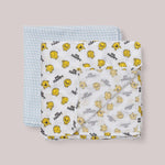 Mr. Happy | 2-Pack Square Swaddle Blanket Set | Milk & Baby