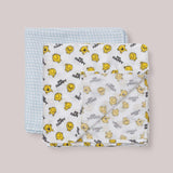 Mr. Happy | 2-Pack Square Swaddle Blanket Set | Milk & Baby