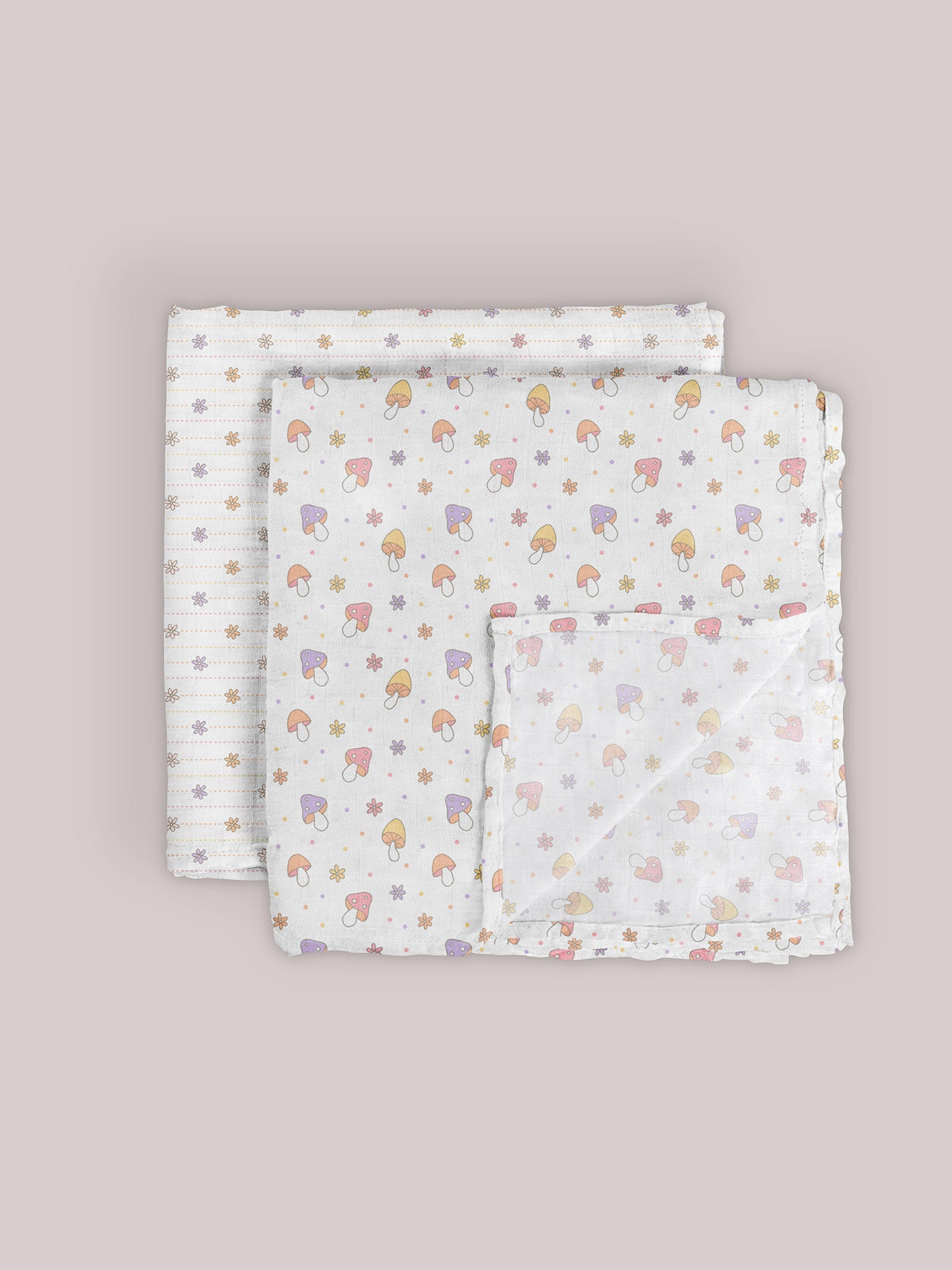 Mushy Love | 2-Pack Square Swaddle Blanket Set | Milk & Baby
