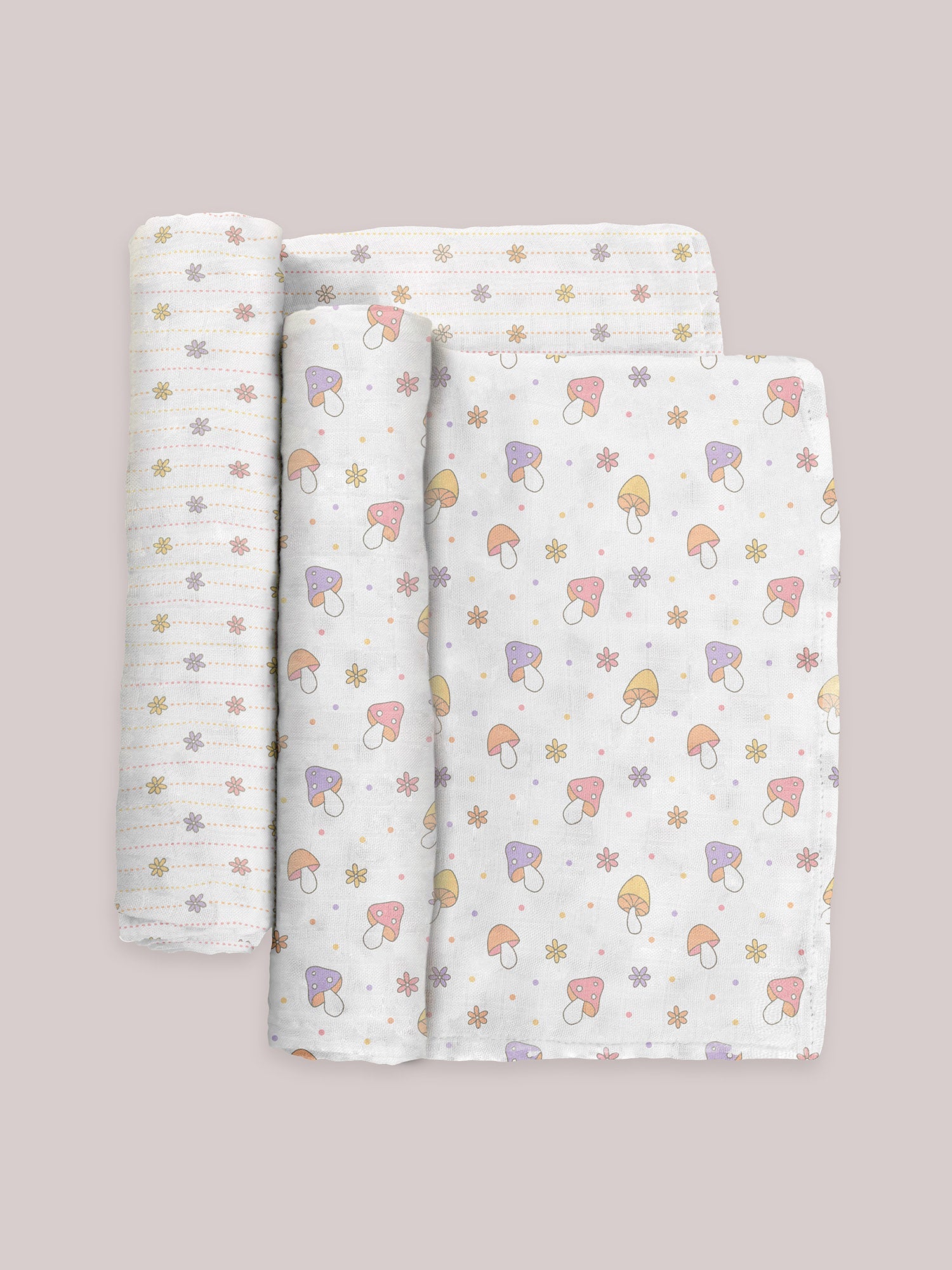 Mushy Love | 2-Pack Square Swaddle Blanket Set | Milk & Baby