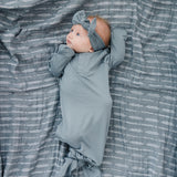 Dusty Blue Bamboo Head Wrap | Milk & Baby