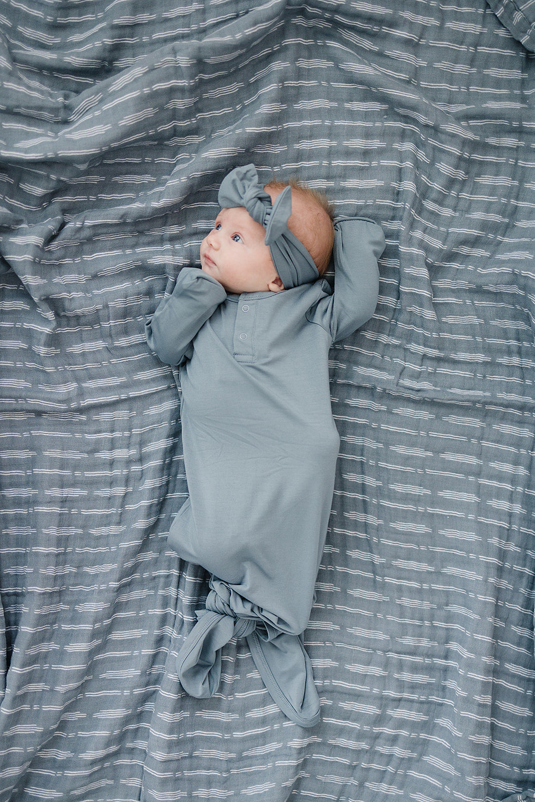 Dusty Blue Bamboo Head Wrap | Milk & Baby
