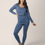Jane Nursing Pajama Set | Slate Blue | Milk & Baby