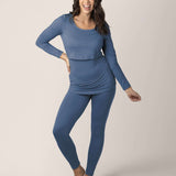 Jane Nursing Pajama Set | Slate Blue | Milk & Baby