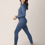 Jane Nursing Pajama Set | Slate Blue | Milk & Baby